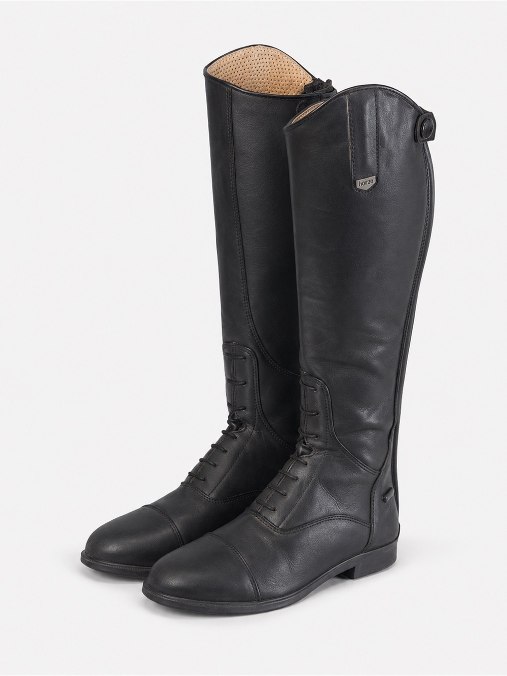 Horze Black Leather Tall Riding Field Boots – Equestrian